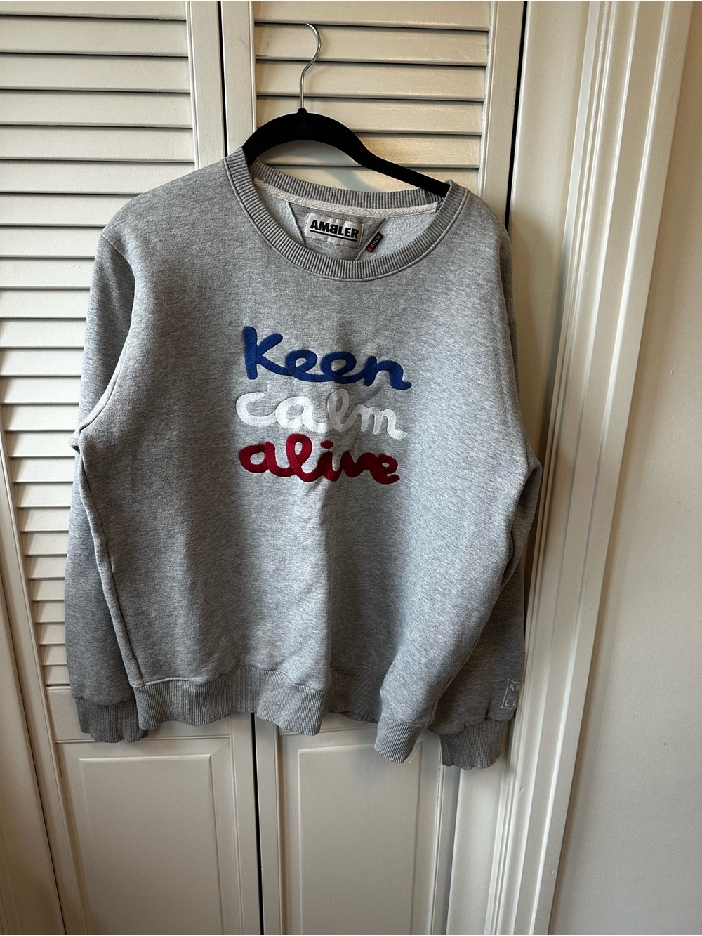 Women’s 'Keep Calm Alive' Grey Crewneck Sweatshirt thick